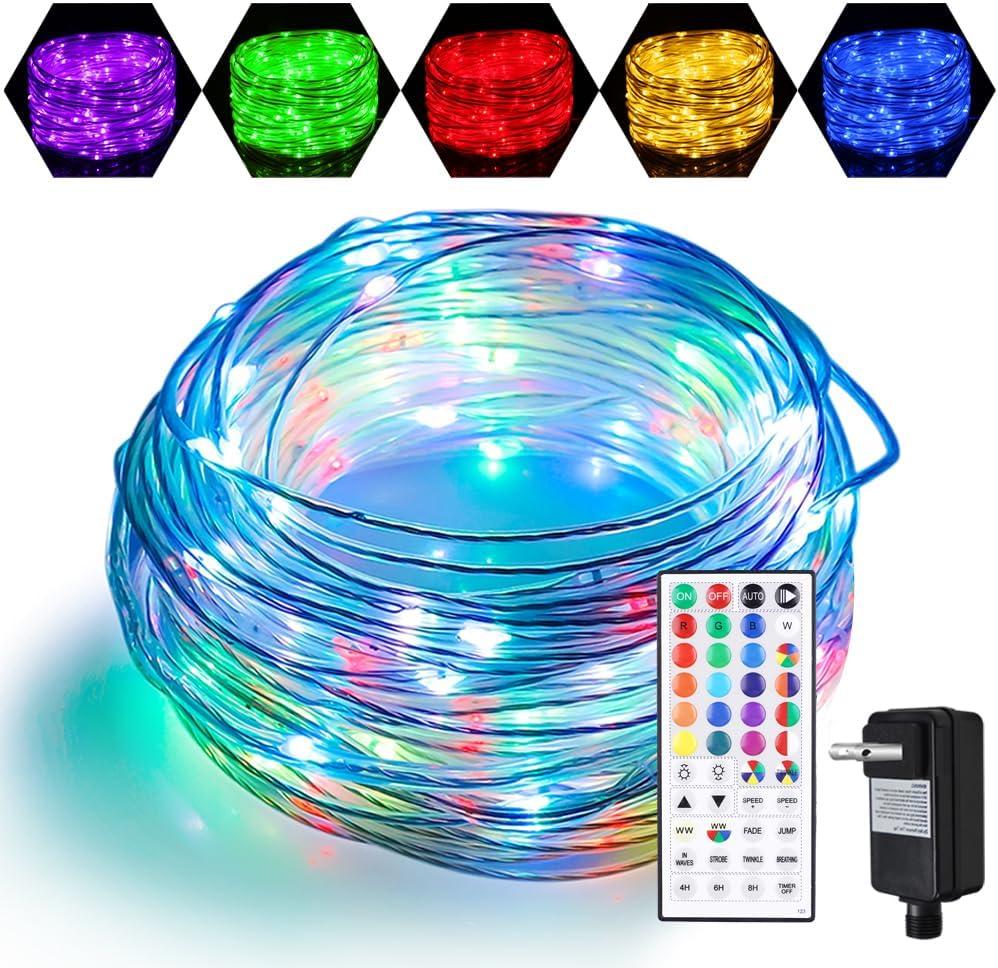 OMIKA 66FT Ultra-Thin LED Rope Lights for Outside, 24 RGB Colors +Warm White String Lights, 200 LED Permanent Outdoor Christmas Lights Waterproof Fairy Lights Plug in for Indoor Bedroom House Decor