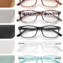 JOLISU 5 Pack Reading Glasses For Women,Spring Hinges, Sturdy and Durable (1.50)