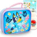Bluey Lunch Bag for Kids - Bundle with Insulated Lunch Box for Boys Girls Kids Plus Water Bottle, Stickers, More | Bluey Lunchbox School Supplies Set