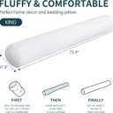 SyMax 7.8"x76" Body Pillow for King Bed, Long Round Body Pillow for Adults, Memory Foam Bolster w/Removable Velvet Cover, Headboard Gap Filler Pillow, White