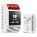 Carbon Monoxide Detectors & Gas Detector, Smoke and Carbon Monoxide Detector Battery Backup with Temperature Humidity Detection, Fire Alarms Smoke Detectors Adjustable Brightness & Sound 3 Pack