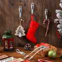 Zhengmy 36 Pcs Christmas Stocking Holders for Mantle Adjustable Stocking Hangers Tie Lightweight Garland Hooks Reusable Silicone Adhesive Straps for Xmas Fireplace Stairways Banister (Grey)