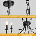 Black Farmhouse Chandeliers, 8 Light Rustic Iron Chandeliers, Classic Candle Ceiling Hanging Pendant Light Fixture for Living Room, Kitchen Island, Foyer, Dining Room Lighting Fixtures