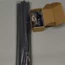 Industrial Curtain Rods for Windows 66 to 120 Inches, Blackout Wrap Around Curtain Rod, for Indoor and Outdoor, 5/8 Inch Diameter, 65 to 120 Inches, Black