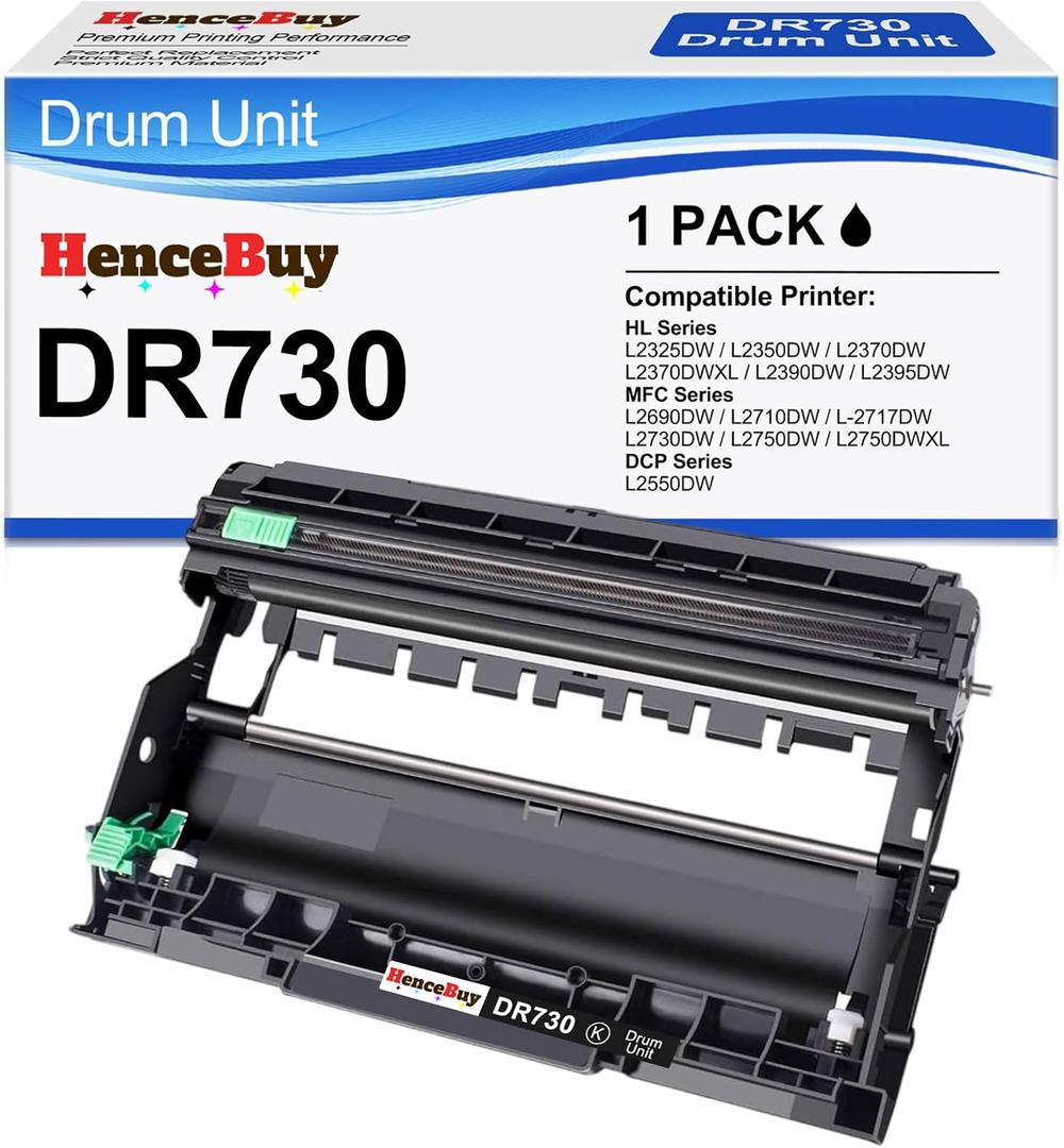 DR730 Drum Unit (Not Toner) Replacement for Brother DR730 DR-730 DR760 DR-760 Drum Unit Work with MFC-L2750DW HL-L2370DW MFC-L2710DW HL-L2350DW DCP-L2550DW Printer (1 Pack, Black)