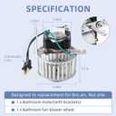 Upgrade 82229000 Bathroom Vent Fan Motor and Wheel Fit for Nu-Tone Bro-an 9415 9415F 9415H 9415N 9425 Replace 82229000 S82229000 C-82230 68627000 K7895 Fan Motor, CCW -1 Year Service By Fetechmate