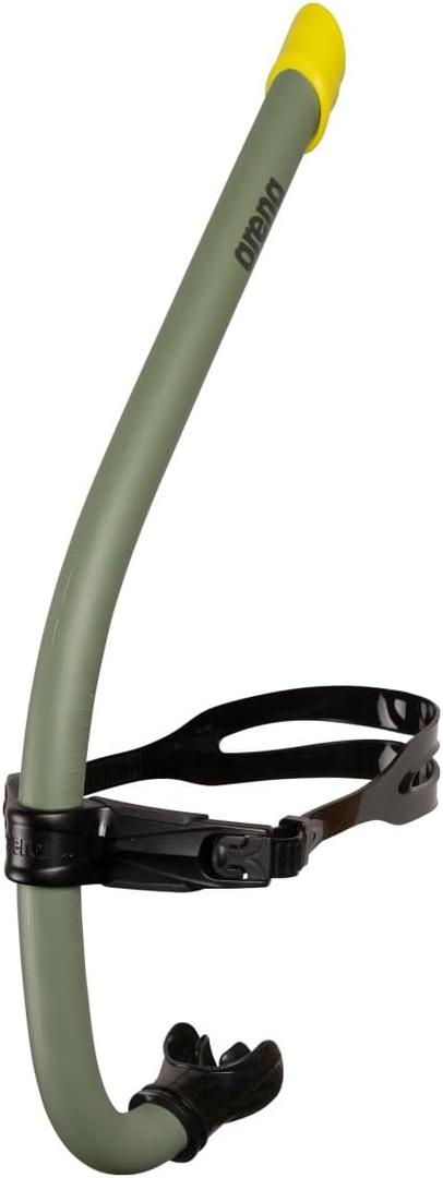 Arena Unisex Swim Snorkel III for Adults, Lap Swimming and Training Snorkel (One Size, Sage/Black)