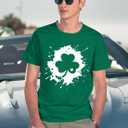 ELDPS Mens St Patricks Day Shirt: Irish Lucky Shamrock T Shirt Clover Saint Patricks Day Short Sleeve Tee Tops (M)