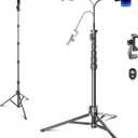 CAMBOFOTO 82" Phone Tripod Stand with Gooseneck, Remote and Phone Holder, Selfie Stick & Overhead Tripod for Recording/Cooking/Fitness/Vlog, Compatible with iPhone Android Samsung, Camera
