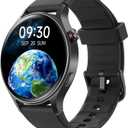 Fitpolo Smart Watch for Men Women,1.3" AMOLED Touchscreen Fitness Tracker, Make/Answer Calls, Heart Rate SpO2 Monitor, 3ATM Waterproof, Sleep & Activity Tracking Smartwatch for Android Phones iPhone (Black)