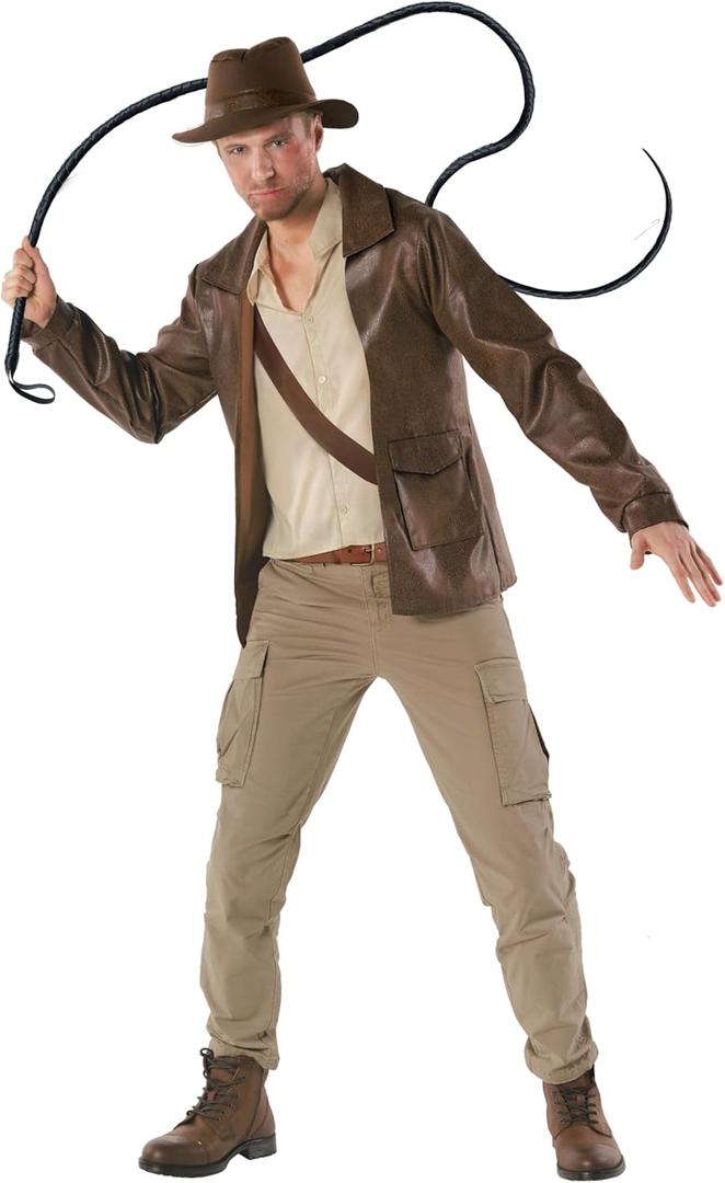 Morph Archaeologist Costume Adult Halloween Costumes For Mens Action Explorer Dress Up (Medium)