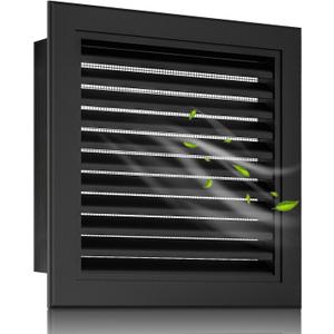 24"x24" Gable Vent Aluminum Alloy High-Airflow Vent for House & Shed, Rustproof Metal Mesh, Waterproof & Anti-Condensation, Opening 22"x22" Black