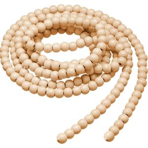 Christmas Wooden Bead Garland Wood Bead Garland Christmas Tree Decorations for Holiday Favors, 12 Feet(Wood Color)