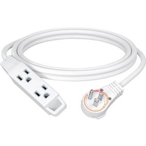DEWENWILS 360° Rotating Flat Plug Extension Cord, 10FT Extension Cord Rotating Plug, 3 Prong 16/3C Grounded Flat Power Cable for Indoor Narrow Space, 13A/125V/1625W SJT-3, White for Christmas