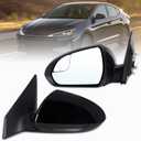 Left Driver Side Mirror Compatible With 2017 2018 2019 2020 Hyundai Elantra With Manual Folding Power Glass Black Replace#87610F3050(3Pins)