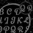 MAYJOYDIY Letters A-Z Rhinestone Iron on Decal Handwritten Alphabet Hotfix Transfer Sticker Uppercase Letters Heat Transfer Applique for Clothing Repair T-Shirt Jacket Garment Bag DIY Decor