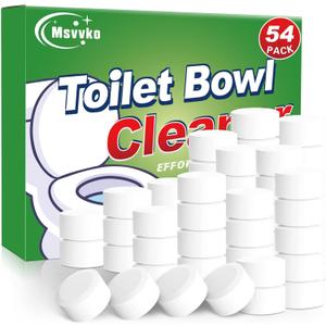 Toilet Bowl Cleaners Bleach Tablets 54 PACK, Automatic Toilet Tank Cleaner, Bathroom Cleaner Against Tough Stains, No Scrubbing, Continuous Clean, Sparkling Fresh