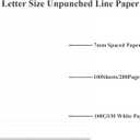 Unpunched Line Paper - 100 Sheets/200 Pages Loose Leaf Paper Line Refills, Letter Size, 100gsm, White, 8.5" x 11"