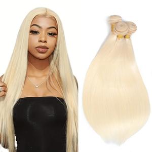 30 32 34 inch Blonde Bundles Human Hair 613 Straight 3 Bundles Unprocessed Brazilian Virgin Hair 613 Blonde Straight Bundle Total 160g