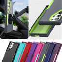 6 x AICase Magnetic Case for Samsung Galaxy S23 Ultra,Support Magnetic Car Mount Heavy Duty 2-Layer Pocket-Friendly Durable Military Grade Protection Shockproof/DropProof Protective Cover for S23 Ultra_7 (Space Grey with Glass Protector_Magsafe Function)