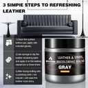 WEYSTOM Leather Recoloring Balm & Repair Kit for Furniture - Dye, Renew & Restore Aged, Faded, Cracked, Peeling, Scuffed Surfaces(Grey) (8.5OZ, Gray)