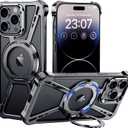 X Case for iPhone 14 Pro Max Case 6.7",with Kickstand 360Rotatable Magnetic Ring Stand,[Compatible with MagSafe] Shockproof Aluminum Metal Phone Case Slim & Light Phone case,Gray