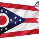 Ohio State Flag 3x5 Double Sided- Heavy Duty 3ply Ohio OH State Flags Super Durable 4 Rows Stitched Edge Canvas Header with 2 Brass Grommets