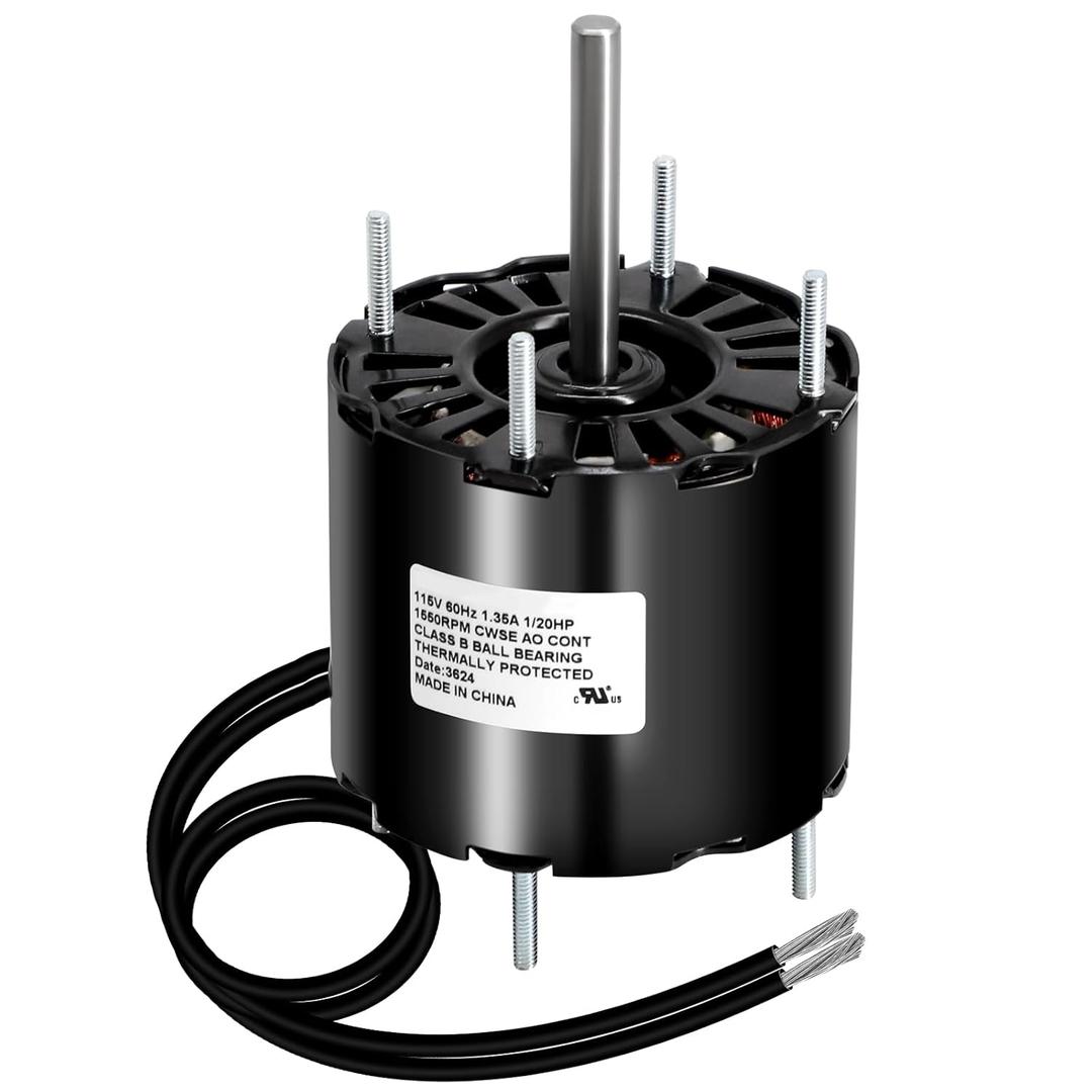 Hiorucet D132 Blower Motor for Fasco, 3.3 Inch Shaded Pole General Purpose Open Fan Motor with Ball Bearing, 115 Volts, 1.35 Amps, 1/20 HP, 1550 RPM, CW Rotation for Fasco D132.