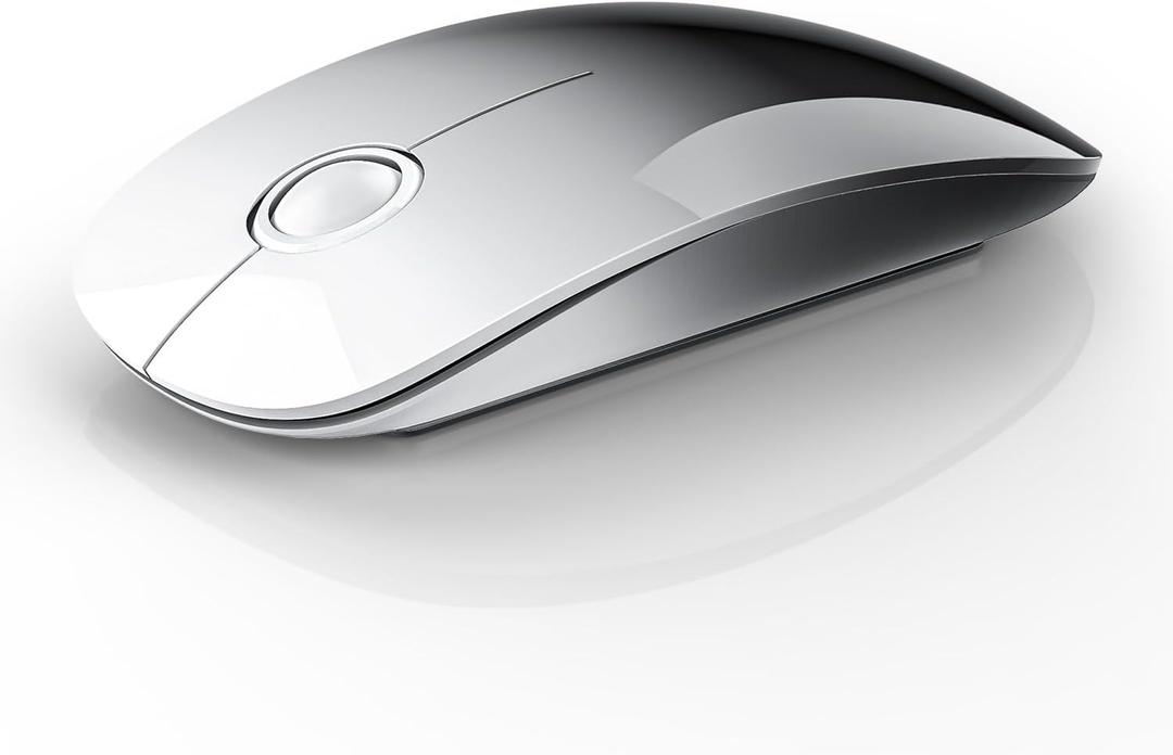 Bluetooth Wireless Mouse - (BT5.1+USB) Dual Connectivity, Quiet Click, Low Power, and 1600 DPI, Portable Cordless Mouse for Laptop, MacBook Pro/Air, iPad (White to Black)