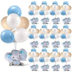12 Sets Elephant Baby Shower Balloon Stand Kit for Table It's a Boy Baby Shower with Balloon Decoration for Elephant Theme Gender Reveal Birthday Party Table Decorations Supplies