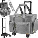 Laptop Tote Bag, Teacher Tote Bag for Women Work 15.6 inch Laptop Work Tote Bag Nurse Tote Bag, Insulated Pocket | With Cup Holder (Grey With Wheels)