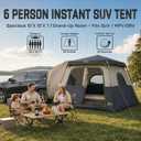 Happy Travel SUV Tents for Camping, 6 Person Instant Car Tent with Rainfly | 60 Seconds Easy Setup Pop up Tent, Waterproof Car Tailgate Tent, Cabin Tent with Expandable Carry Bag, 10'W X 10'L X 7.1'H