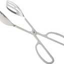 Food Tongs, Heavy Duty Stainless Steel Kitchen Tongs Salad Tongs 10 inch Heat Resistant Small Serving Tongs for Cooking, Grill, Pastry, Sandwich, Ice, Food Bread Dessert (Silver)