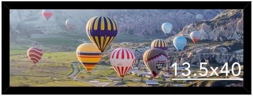 JCJMY 13.5x40 Picture Frame Black for Poster Photo Panoramic Picture, Horizontal and Vertical Formats for Wall Hanging, 13.5 x 40 inch Wall Gallery Photo Frame for 13.5 by 40 Photos Posters, Black