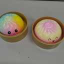 2 PackGlitter Rainbow Dumpling Squeeze Fidget,Soft PU Stress Relief Squeeze Ball for Adults,Slow Rising Squishy, Cute Anxiety Relief Decompression,PU Materia Fidget for Office or Party Favor. (A2)