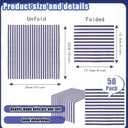 SietDESEO 50 Pieces Navy Blue Striped Napkins Disposable 3-Ply Blue and White Striped Cocktail Napkins Paper Dinner Napkins for Birthday Baby Shower Wedding Party Beverage Napkin