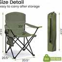 Folding Camping Chair with Cup Holder & Side Storage Bag 300lbs Capacity Lightweight High Back Portable for Beach, Picnic, Sport, Green, 1 Pack