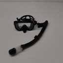 Snorkel Set Adults Snorkeling Gear Anti-Fog Panoramic View Swim Mask Dry Top Snorkel Kit with Carry Bag for Snorkeling Scuba Diving Swimming Travel (Black)