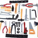 28 Pcs Kids Toy Tool Set Construction Party Supplies Plastic Pretend Play Accessory for Boys with Screwdrivers Pliers Axes Saws