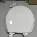 Mayfair Cassel Slow Close Toilet Seat, Easy Clean, Non Slip Premium Wood Seat, Easy Install, Made in USA, Round, White