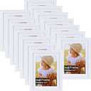 Lyeasw White 5x7 Picture Frame Set of 15, Display Pictures 5x7 with Mat or 6x8 without Mat, Multi Photo Frames for Wall Mounting or Tabletop Display