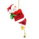 Climbing Santa Claus 9" Christmas Ornament Xmas Decoration Climbs Up and Down Battery Operated Toy with Light Music and Sound Animated Climbing on Beads Musical Moving Figure Xmas Christmas Ornament