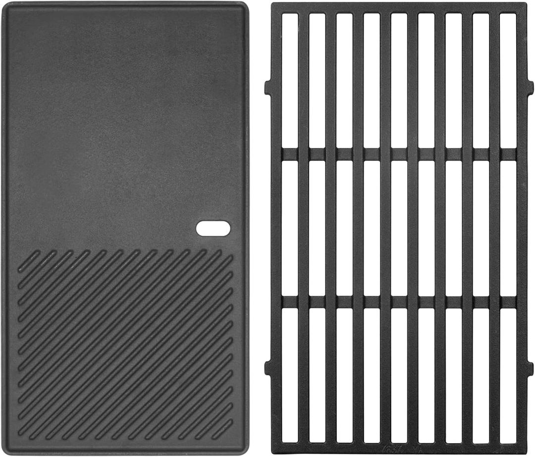 BBQ-PLUS 7637 Grill Grate and Griddle Replacement for Weber Spirit E210 E220 S210 S220,Cast Iron Grill Replacement Parts for Weber Spirit II & Spirit 200 Series Grill