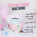 Nostalgia Countertop Cotton Candy Machine Use Normal or Sugar-Free Candy or Flossing Sugar Includes 2 Reusable Cones and Measuring Scoop Pink