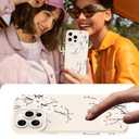 Designed for iPhone 16 Pro Case, Cute Cherry Blossom Flower Floral Pattern Design, Slim Soft TPU Liquid Silicone Protective Cover for Women Girls - White