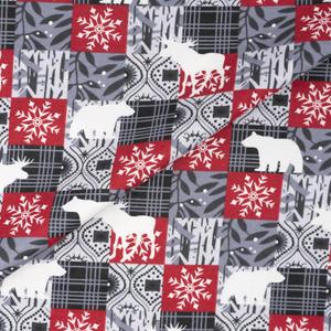 RTC Fabrics 100% Cotton 44 inch, Fleece, Yarn Dyed Deer L 108 X W 44