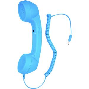 YTYKINOY Retro 3.5mm Telephone Handset Cell Phone Receiver Mic Microphone Speaker for iPhone iPad Mobile Phones Cellphone Smartphone (Sky Blue)