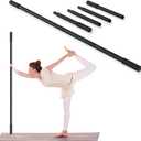 5 Ft Steel Yoga Stick - Adjustable Stretching Stick for Mobility, Flexibility & Balance - Non-Slip Handles, for Fitness, Posture Correction & Rehabilitation Exercise