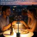 Cordless Table Lamp Set of 2, Rechargeable 5000mAh Battery Operated Outdoor Table Lamps, Portable LED Desk Lamp, 3 Color Dimmable Table Light for Restaurant, Patio, Bedroom, Bedside Night Lamp(Black)