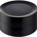 Bestluck 100 PCS Black Gold Plastic Plates, 10 inch Black Disposable Plates for Party, Plastic Dinner Plates for Party, Graduation, Birthday, Wedding